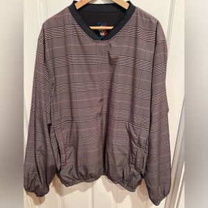 Sunice Men’s Reversible Black Garment with Colorful Emblem and Pockets XL